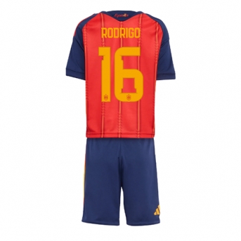 Billige Fotballdrakt Spania Rodri Hernandez #16 Replika Hjemmedraktsett Barn VM 2026 Kortermet (med bukser)